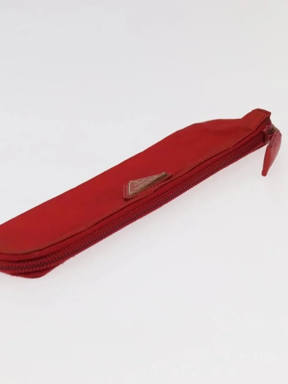 PRADA Sports Pouch Nylon 2 Set Red Beige Auth bs20324